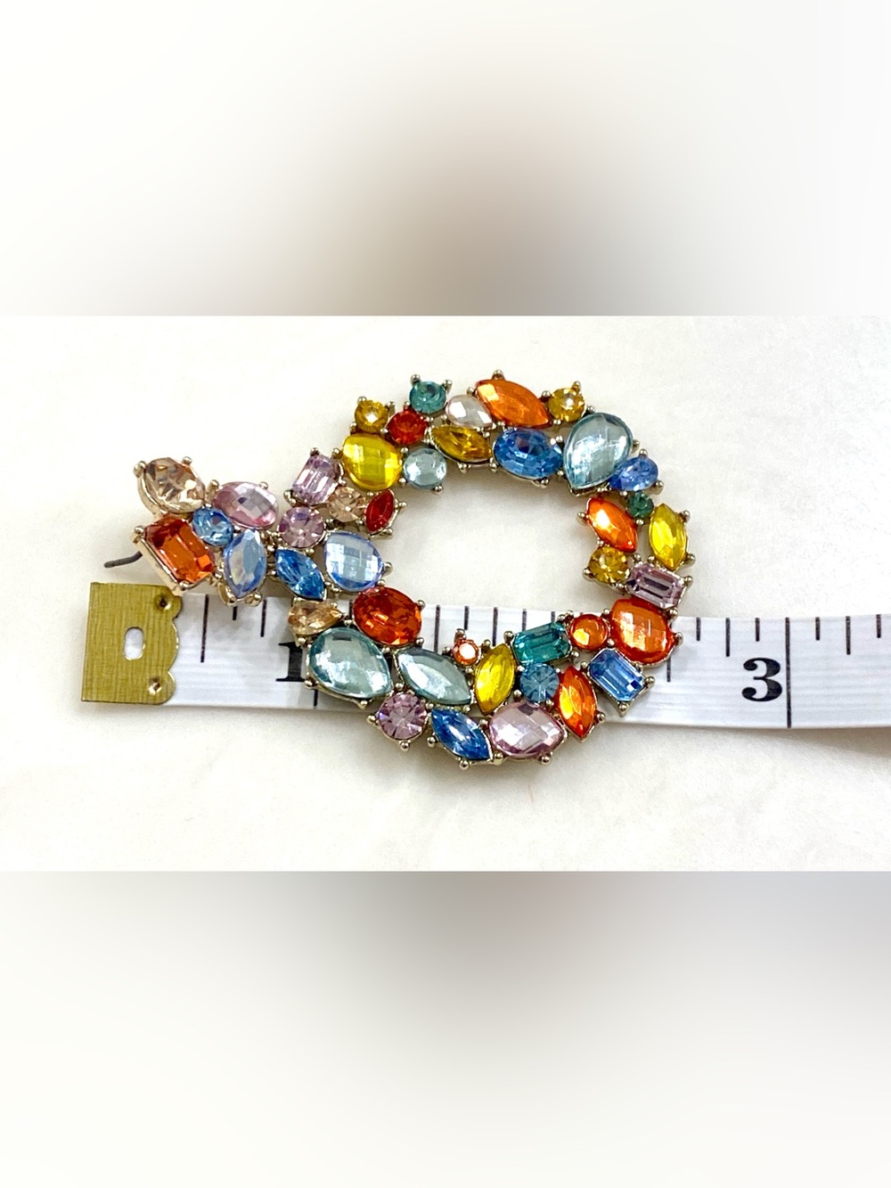 J. Crew Multicolor Crystal Hoop Drop Earrings in Gold-Tone - Picture 6 of 6